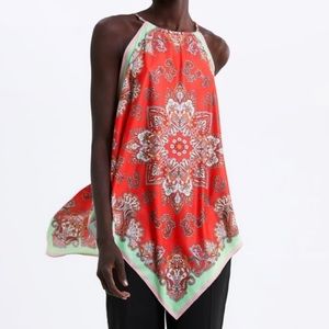 Zara printed halter neck top